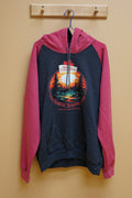 Dark Charcoal with Red Mix Hoodie - Forest Design