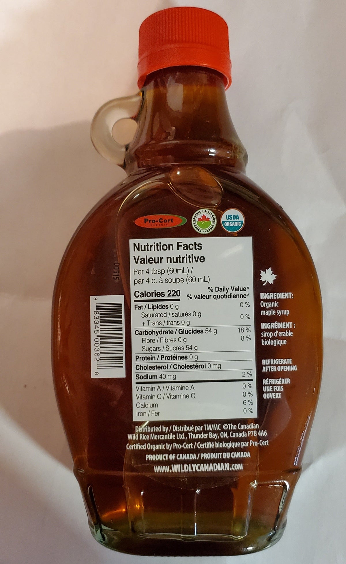 Organic Maple Syrup (250ml)
