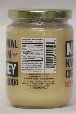 Non-pasteurized Natural Cream Honey (500g/1 kg) - The Canadian Wild Rice Mercantile Ltd.