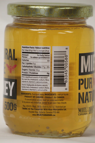 Non-pasteurized Natural Liquid Honey (500g/1kg) - The Canadian Wild Rice Mercantile Ltd.